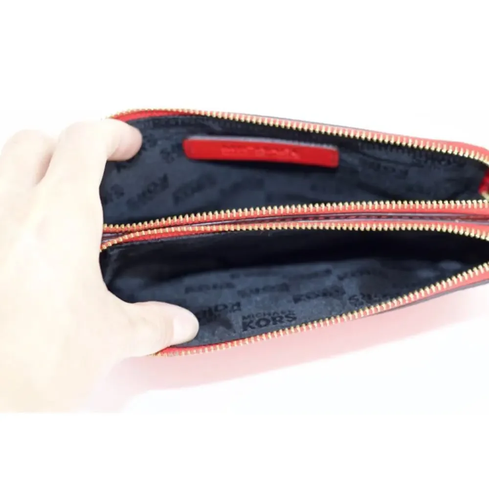 Michael Kors red leather wristlet. - Picture 7 of 11